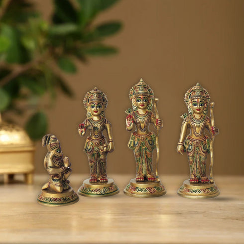 Brass Ram Darbar God Idol Statue 1.06Kg